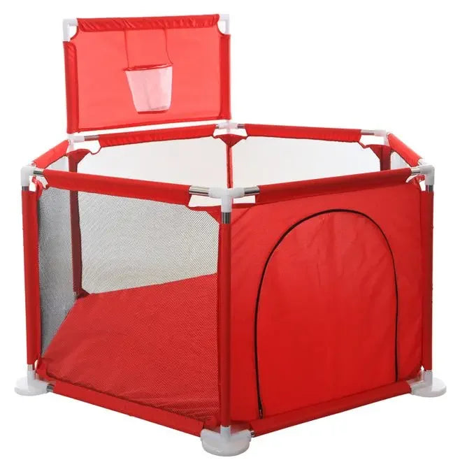 IMBABY Baby Playpen Hexagon Playpen for Children with Basketball Hoop Baby Playground Safety Activities Fence Children's Parks