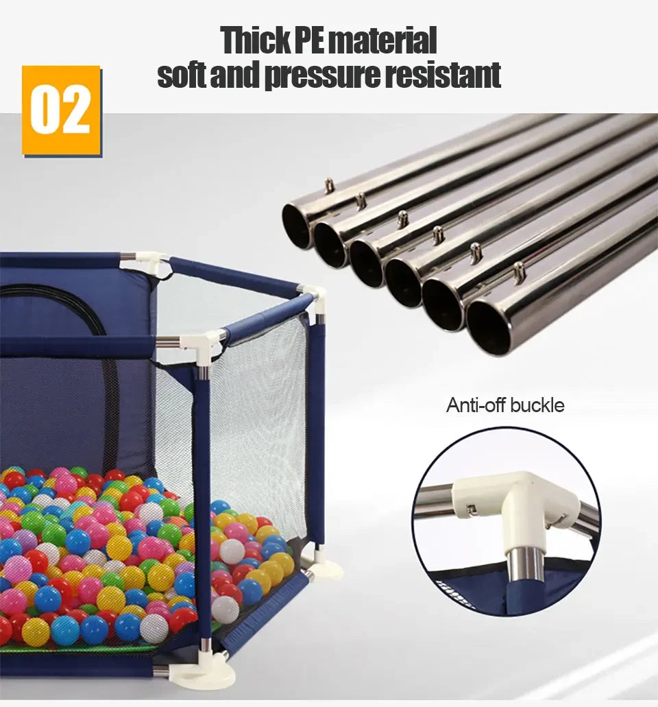 IMBABY Baby Playpen Hexagon Playpen for Children with Basketball Hoop Baby Playground Safety Activities Fence Children's Parks