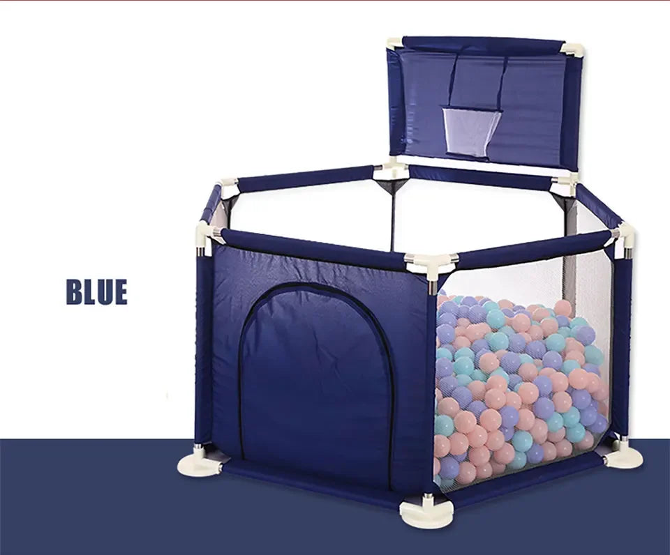 IMBABY Baby Playpen Hexagon Playpen for Children with Basketball Hoop Baby Playground Safety Activities Fence Children's Parks