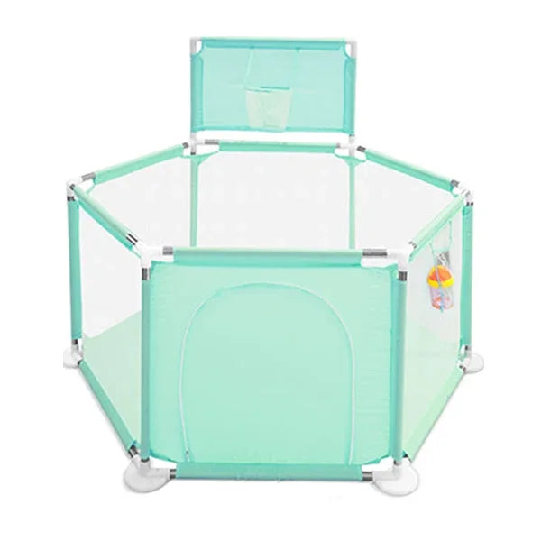 IMBABY Baby Playpen Hexagon Playpen for Children with Basketball Hoop Baby Playground Safety Activities Fence Children's Parks
