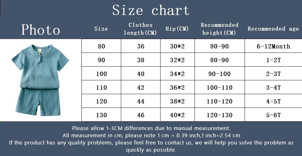 0-6Y Boys Girls Muslin Clothing Sets Summer Solid Cotton Linen T-shirts+Shorts 2Pcs Outfit Kids Clothes Casual Sets for Children