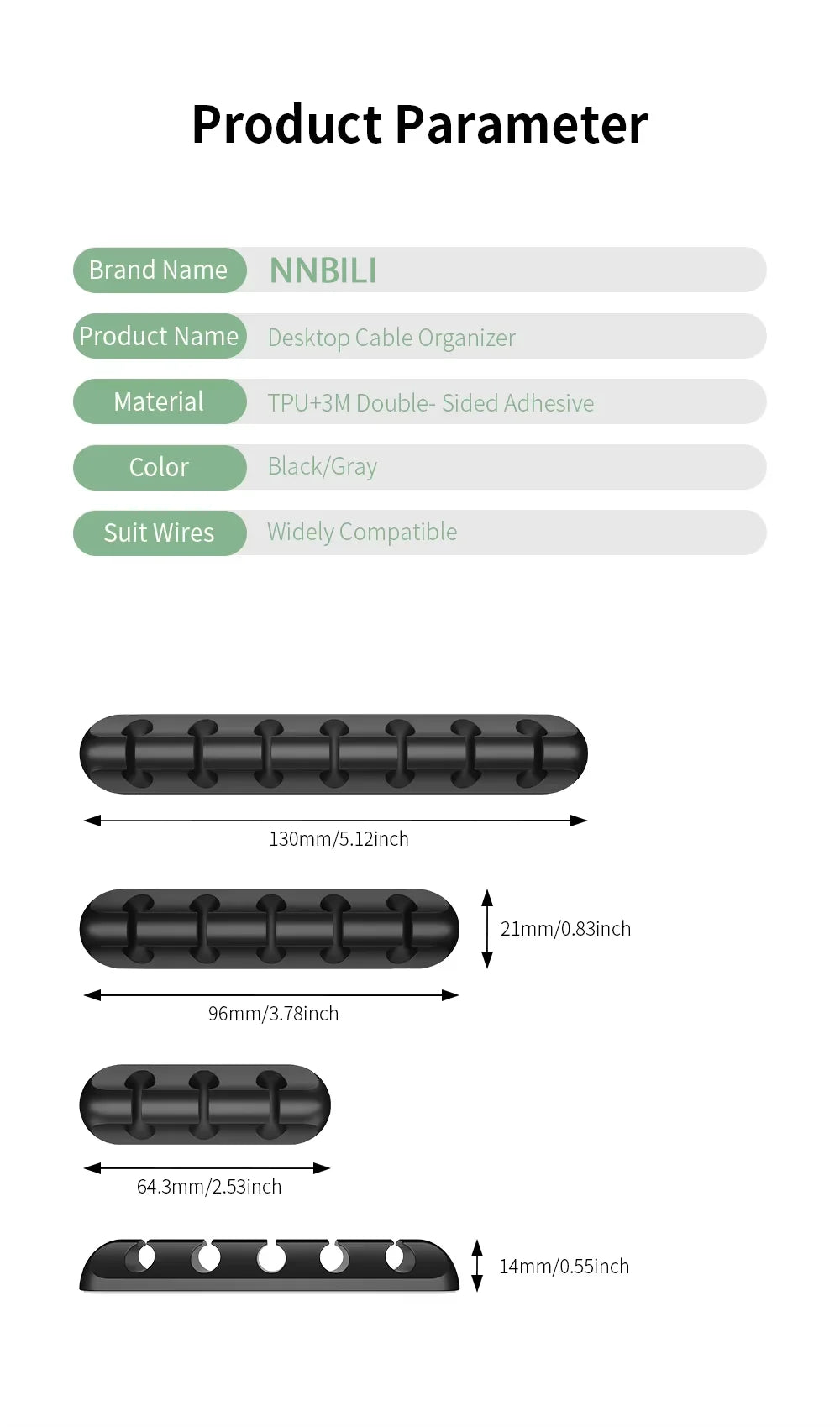 NNBILI FlexClip – Silicone Cable Organizer