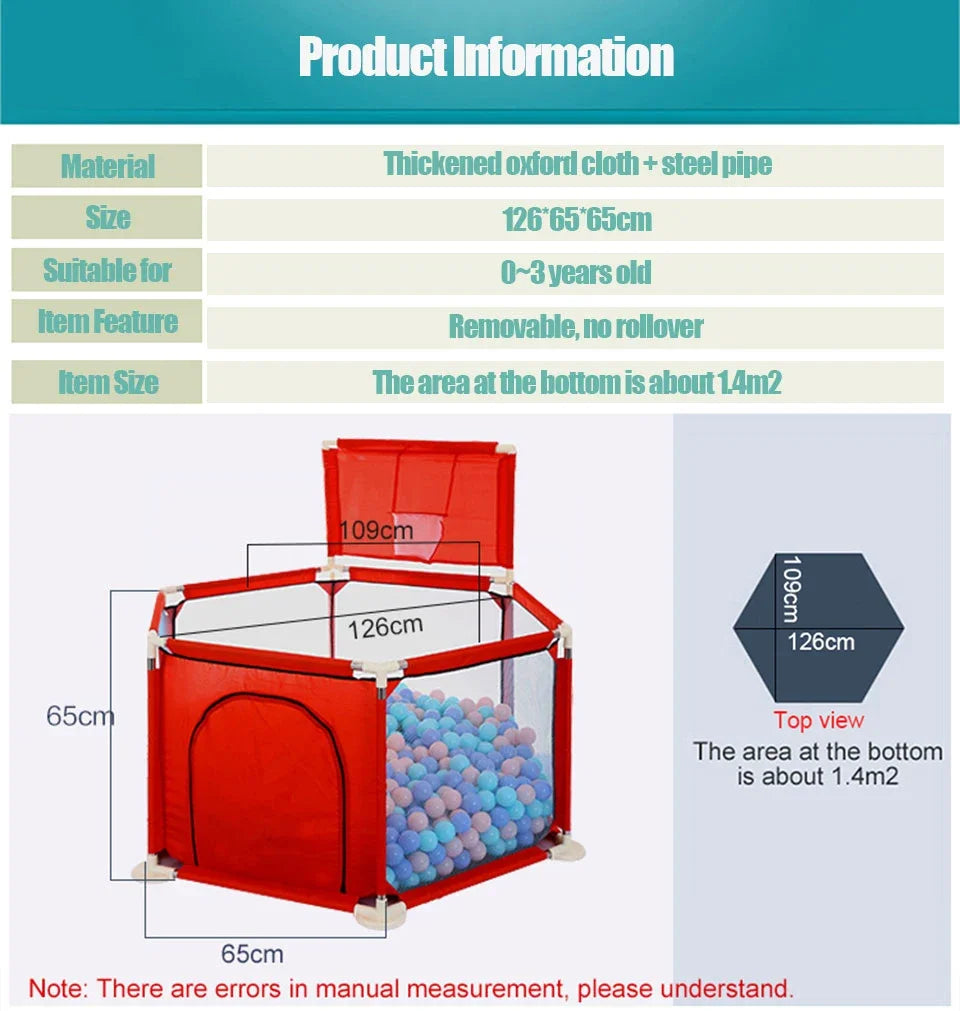 IMBABY Baby Playpen Hexagon Playpen for Children with Basketball Hoop Baby Playground Safety Activities Fence Children's Parks