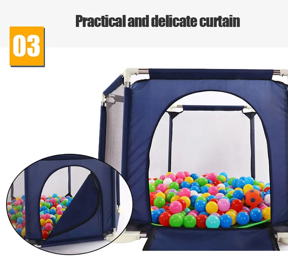 IMBABY Baby Playpen Hexagon Playpen for Children with Basketball Hoop Baby Playground Safety Activities Fence Children's Parks