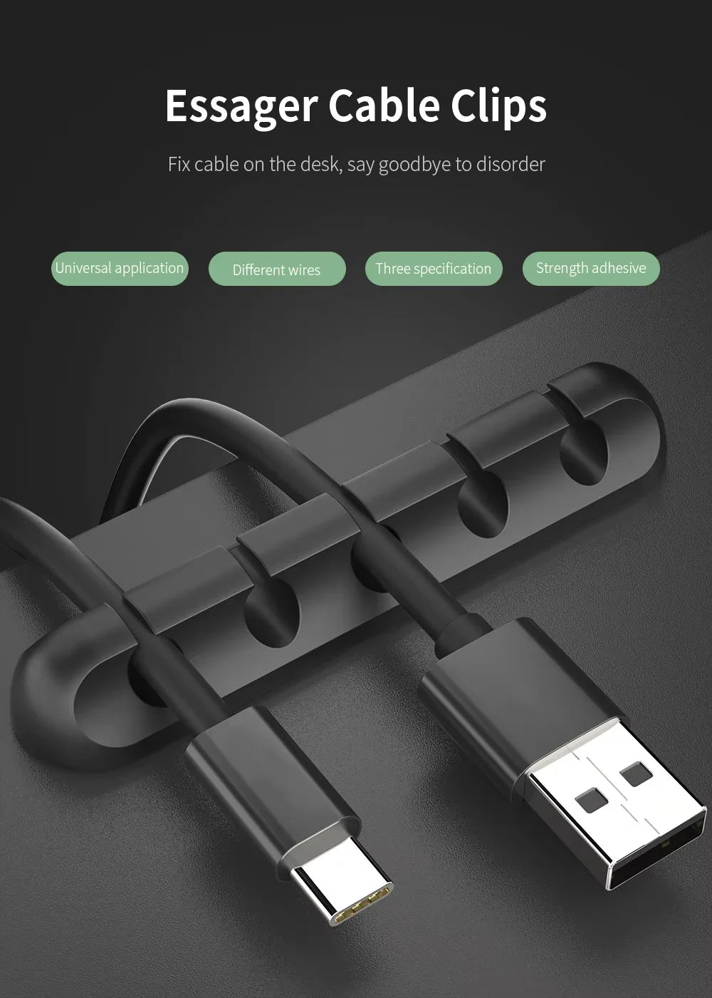 NNBILI FlexClip – Silicone Cable Organizer