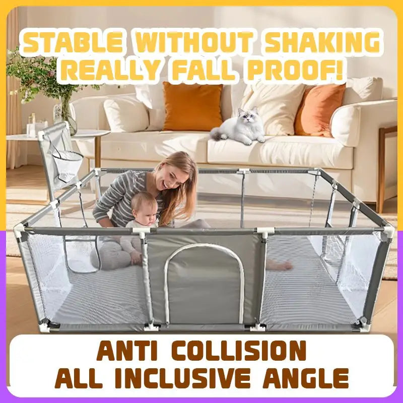 Grey Baby Playpens Indoor Baby Corralitos Baby Playground Kids Safety Barrier Fence Dry Balls Pits Playpen Gym Activity Parks