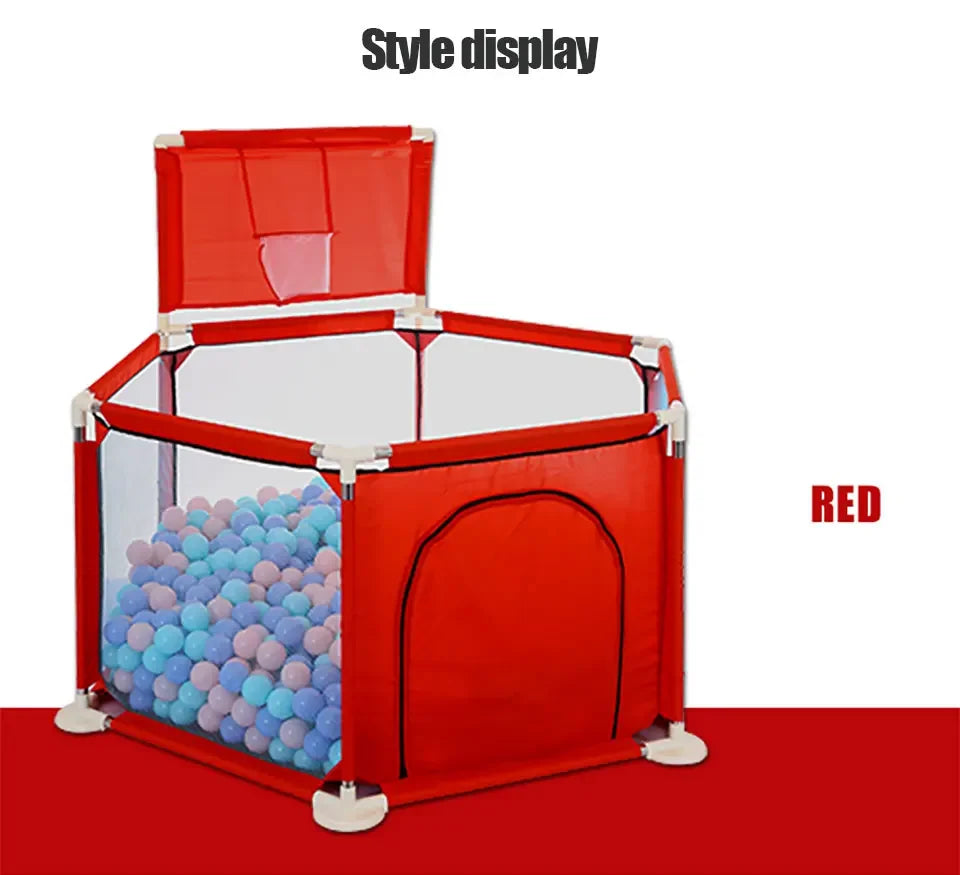 IMBABY Baby Playpen Hexagon Playpen for Children with Basketball Hoop Baby Playground Safety Activities Fence Children's Parks