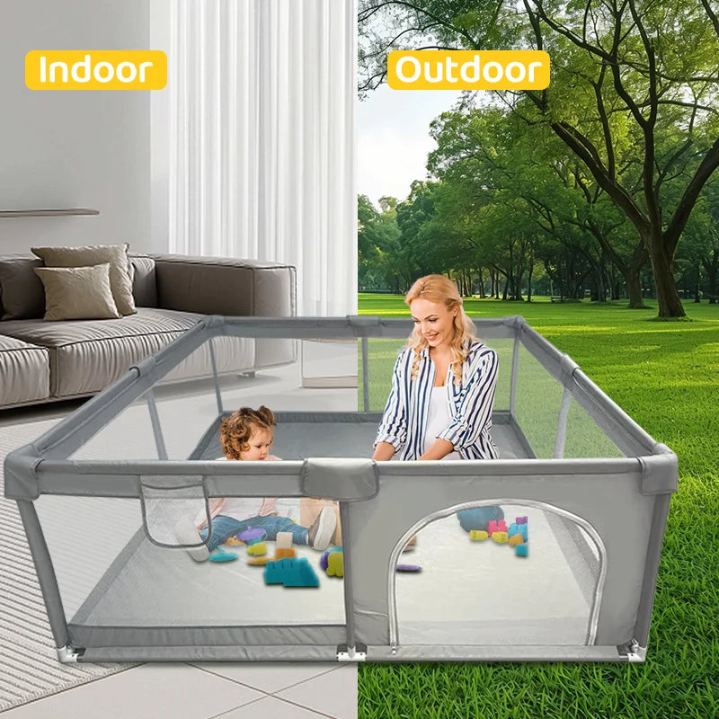 Grey Baby Playpens Indoor Baby Corralitos Baby Playground Kids Safety Barrier Fence Dry Balls Pits Playpen Gym Activity Parks