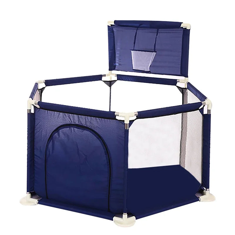 IMBABY Baby Playpen Hexagon Playpen for Children with Basketball Hoop Baby Playground Safety Activities Fence Children's Parks