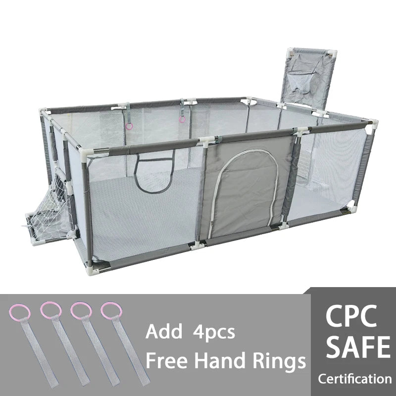 Grey Baby Playpens Indoor Baby Corralitos Baby Playground Kids Safety Barrier Fence Dry Balls Pits Playpen Gym Activity Parks