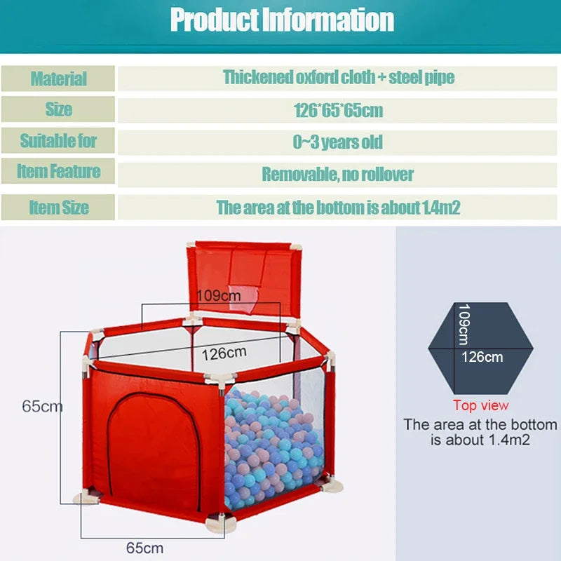IMBABY Baby Playpen Hexagon Playpen for Children with Basketball Hoop Baby Playground Safety Activities Fence Children's Parks
