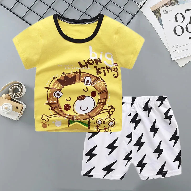 Children's Sets mother Kids Clothes Boys Girl T-shirt Shorts 2PCS Summer Cotton Short sleeve Baby Children Clothing Toddler Suit